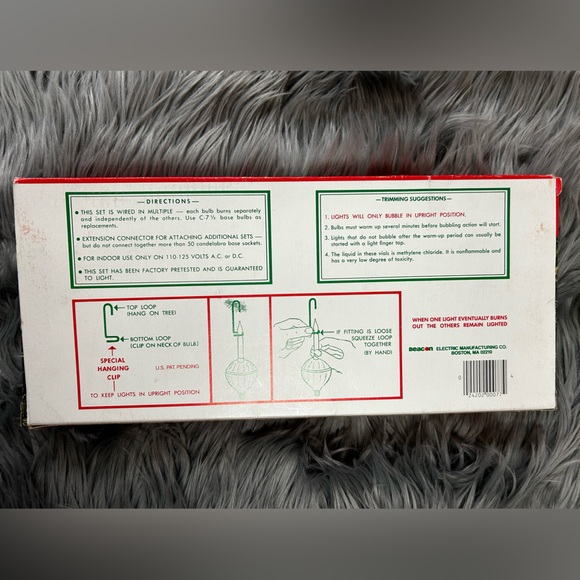 Bubble Lights Christmas Boxed Set Vintage 7 Red Beacon no clips - Picture 8 of 8